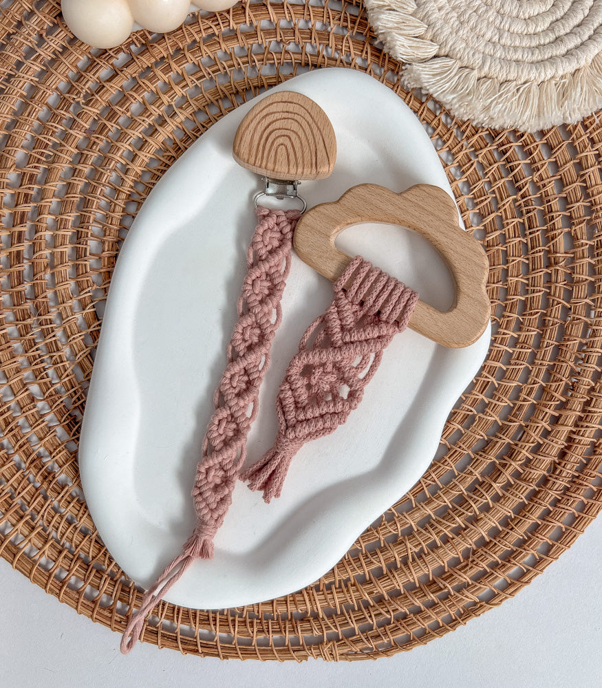 Handgemachtes Makramee Babyset "Classic" personalisierbar - Interior > Dekoration > Makramee von mahina