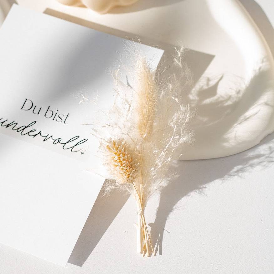 Mini Bouquet aus Trockenblumen "White Passion" - mahina