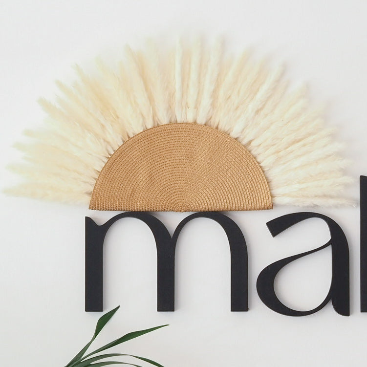 Wanddeko Fächer aus Pampasgras - Trockenblumen -> Arrangements von mahina