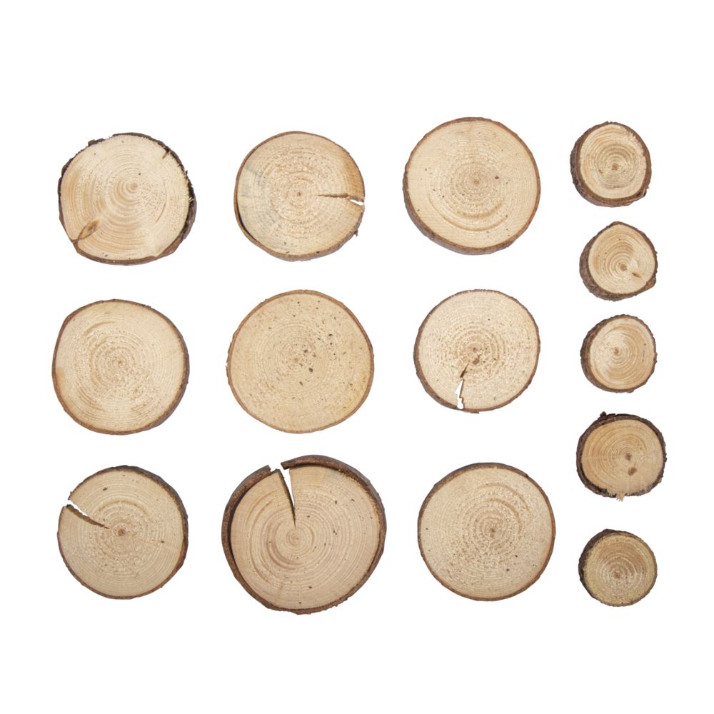 Pinien-Scheiben rund, 3-5cm, Beutel 100g - Bastelbedarf -> Holz > Baumscheiben von mahina