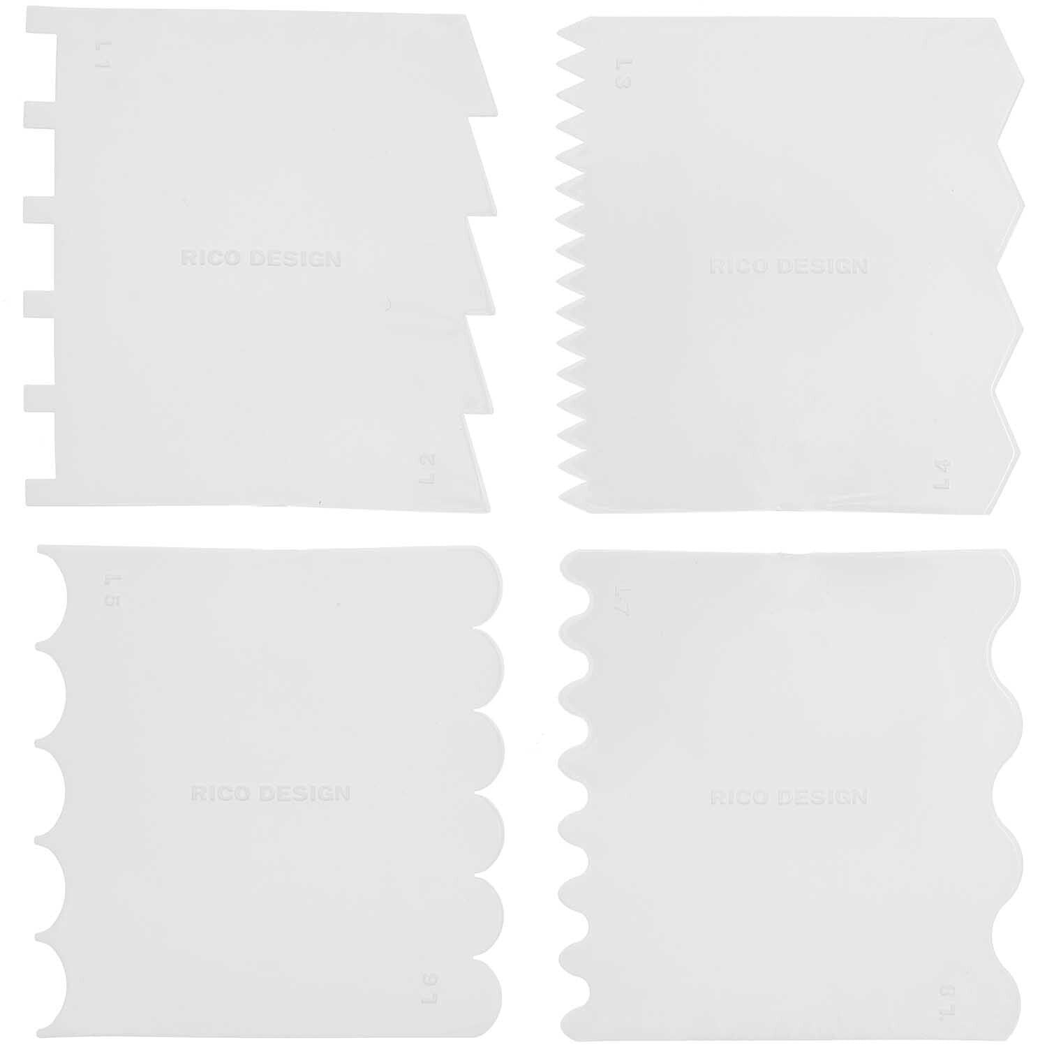 Effektspachtel Set grob, 4 Stück - Bastelbedarf -> Strukturpaste & Zubehör von mahina