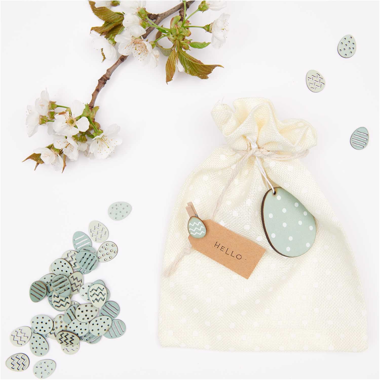 Holzhänger Osterei 3 Stück Mint - Bastelbedarf -> Geschenkverpackungen von mahina