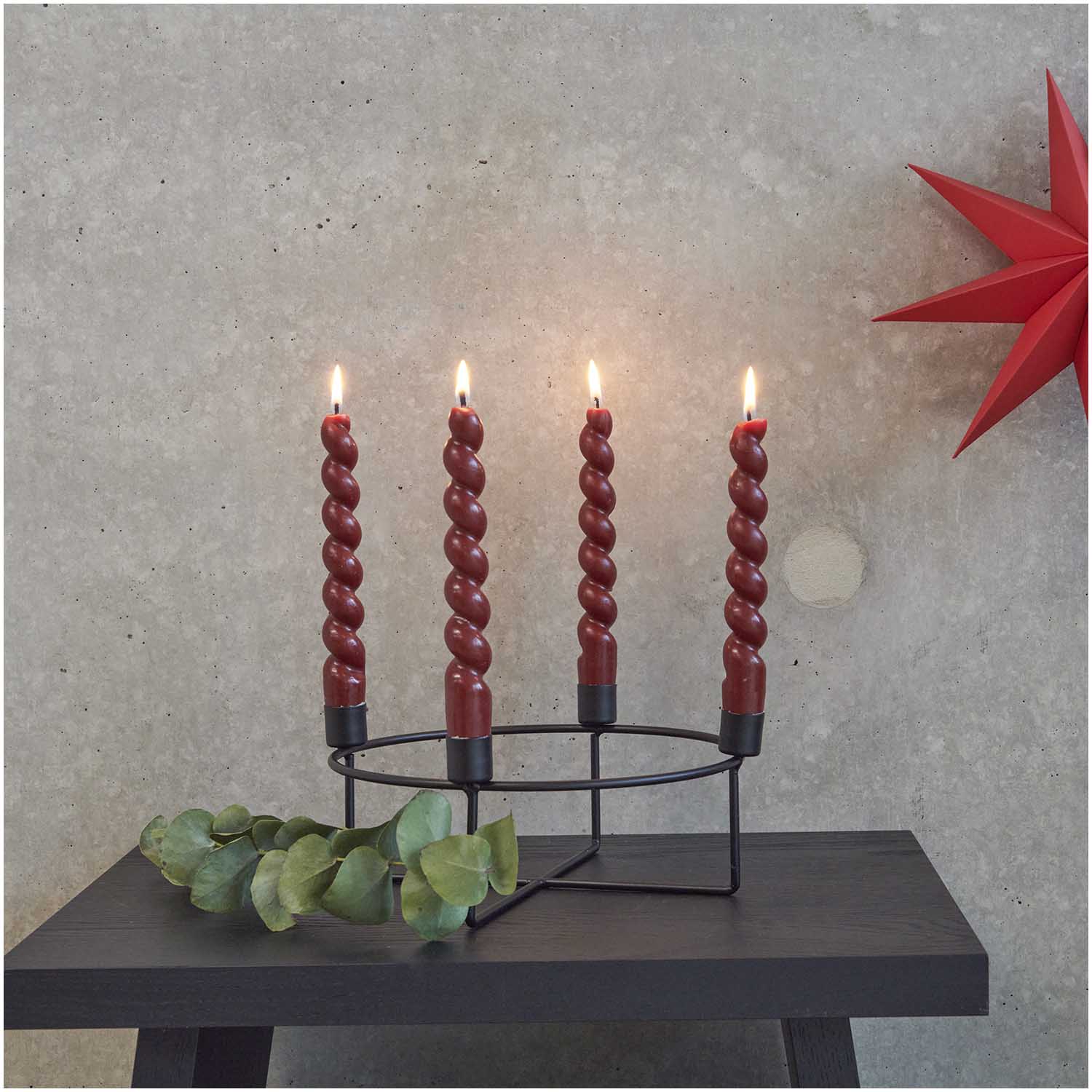 Metall Adventskranz in schwarz, Ø 25cm - Adventskranz von mahina