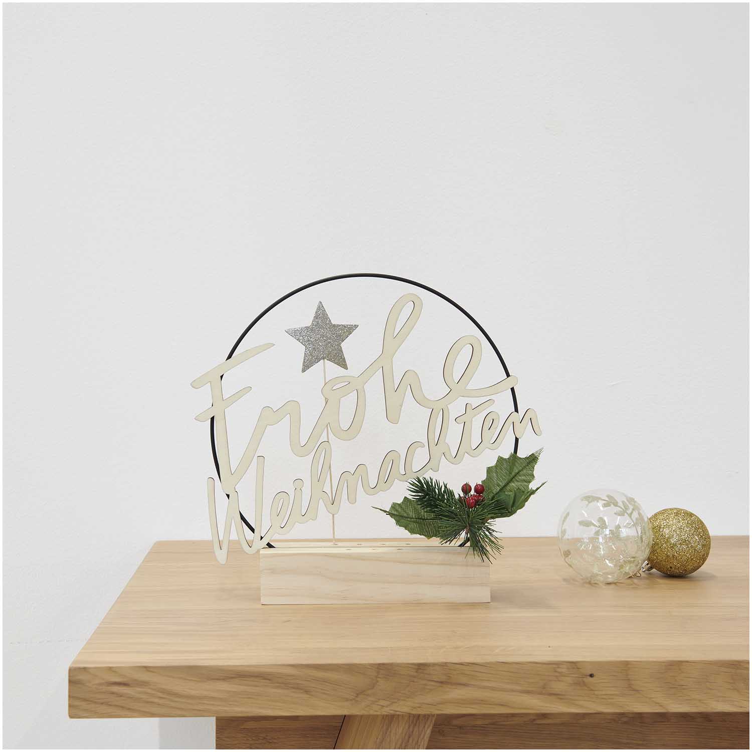 Rico Design Holzschriftzug magnetisch "Frohe Weihnachten", 27,8x20,1cm - Bastelbedarf -> Holz > Holzkränze von mahina