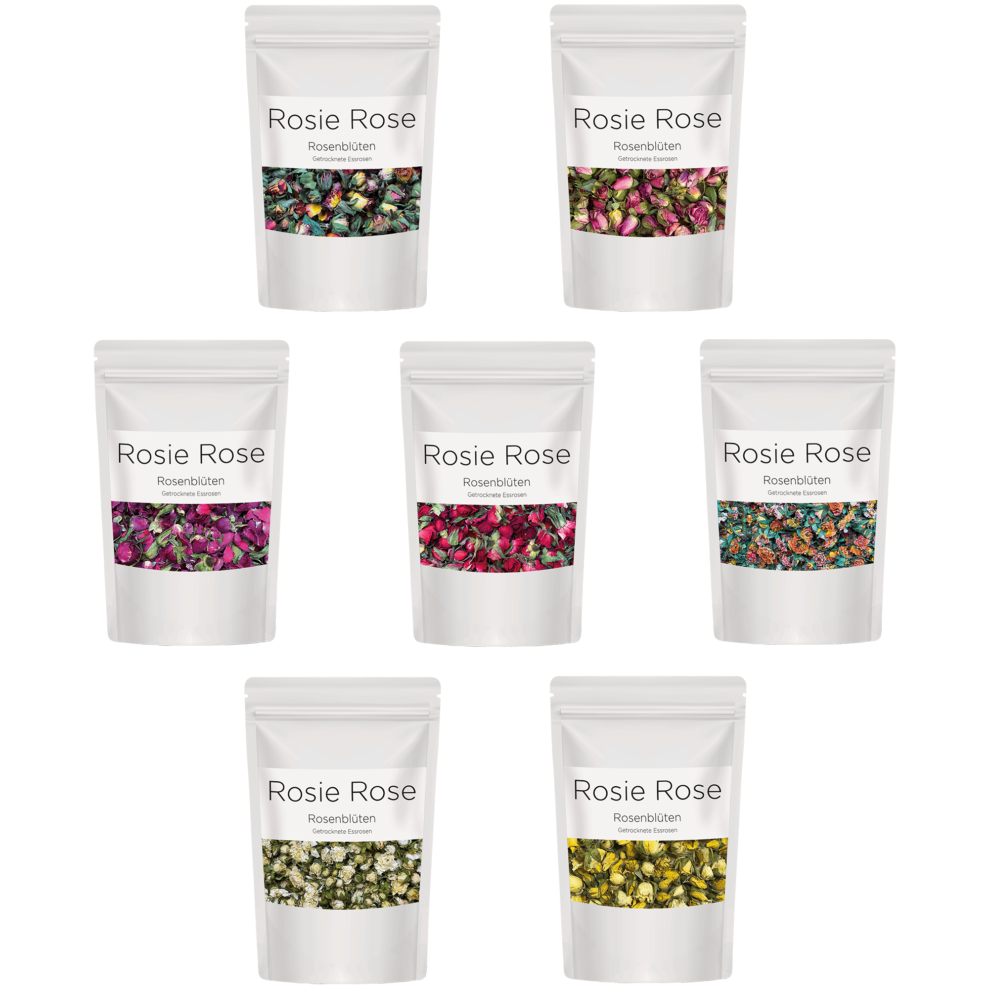 Rosie Rose "Dekorative Rosenblüten" 50g Gastro-Beutel - Essblüten von mahina