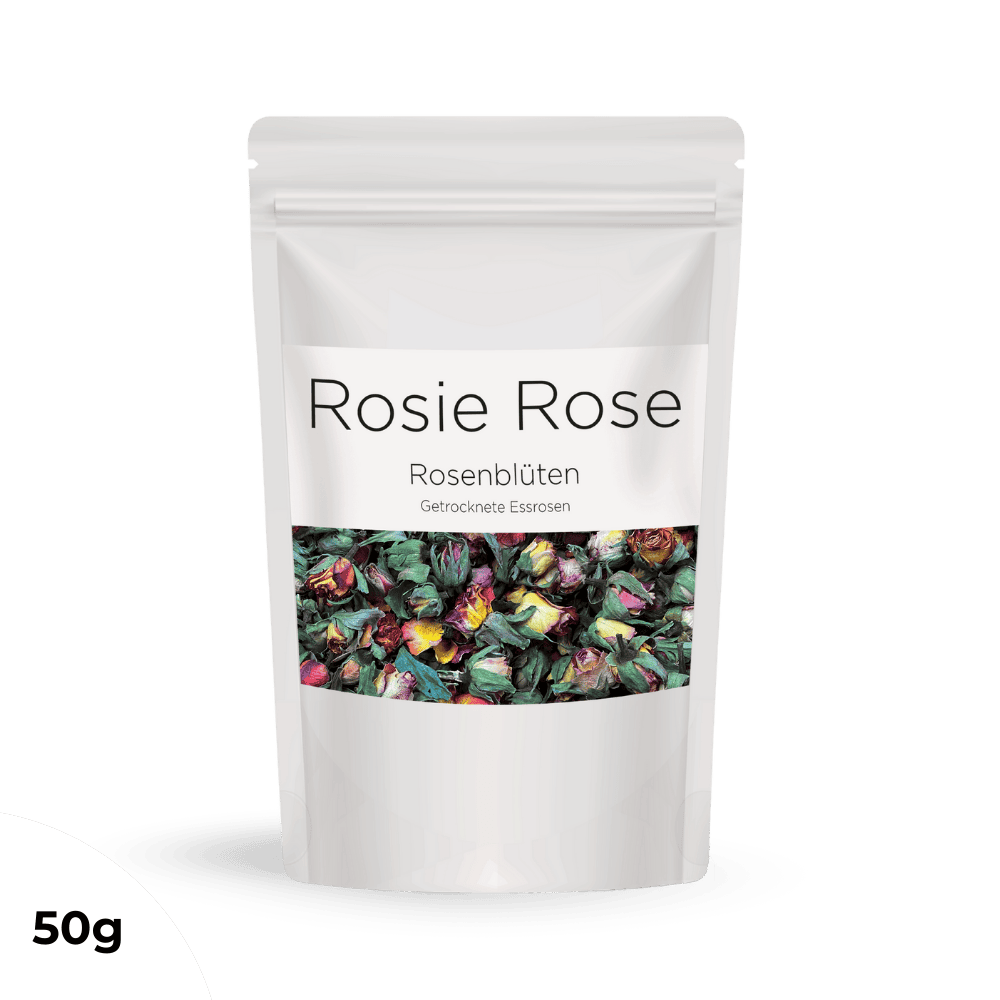 Rosie Rose "Dekorative Rosenblüten" 50g Gastro-Beutel - Essblüten von mahina