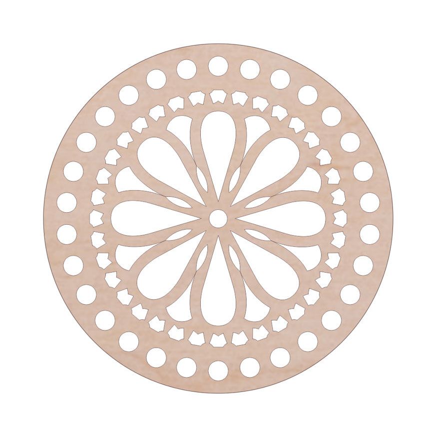 Holzdeckel für Häkelkorb "Blüte", verschiedene Größen - Bastelbedarf -> Häkeln und Stricken -> Häkeldeckel von mahina