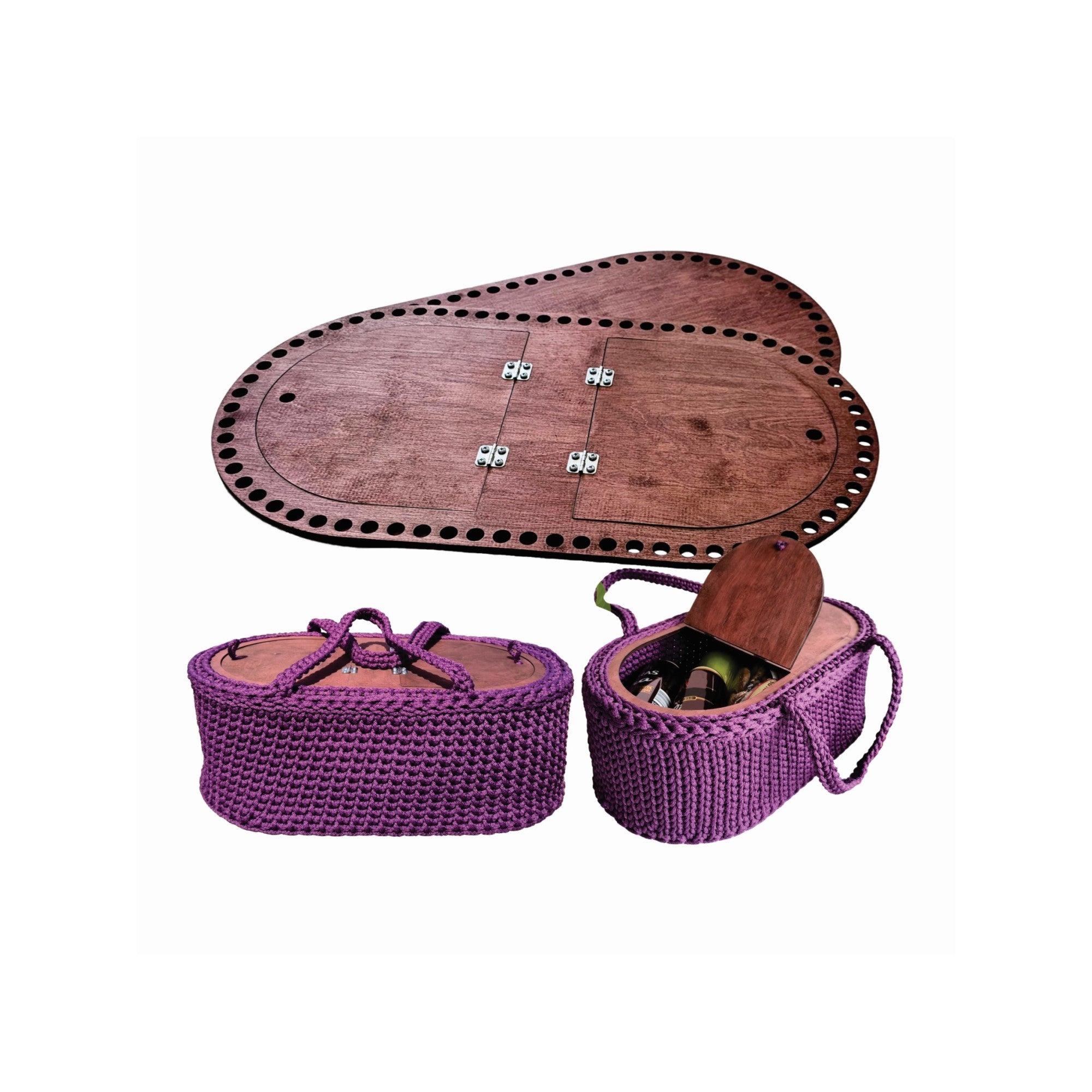 Häkelboden Picknickkorb 45x25cm 2 Stück - Bastelbedarf -> Häkeln und Stricken -> Häkelboden von mahina