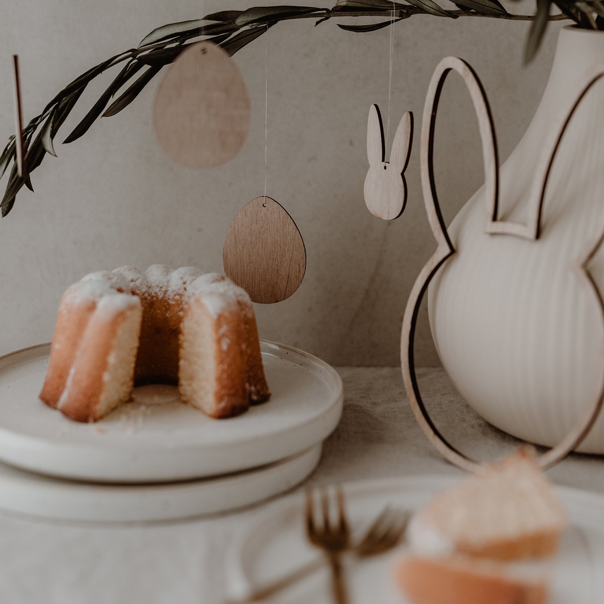 Eulenschnitt Holzanhänger Hase, 8er Set - mahina