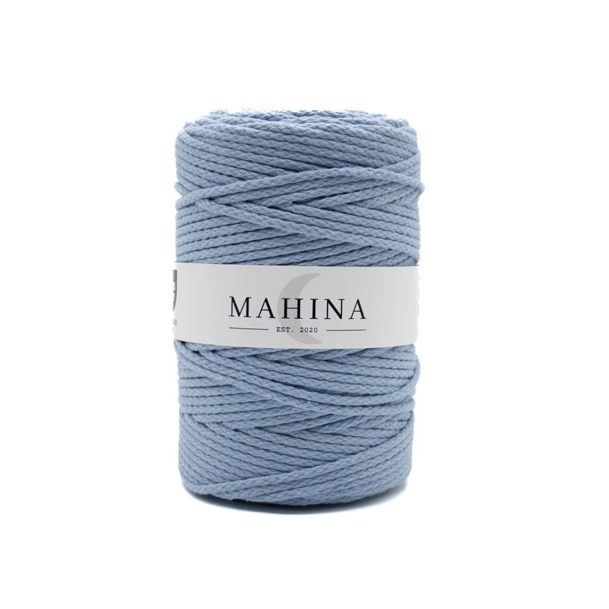MAHINA Garn 4mm geflochten Hellblau 200m - mahina