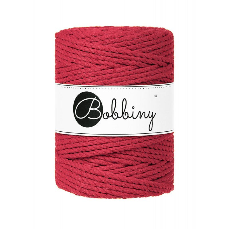 Bobbiny Makramee Garn 5mm 3ply Classic Red 100m - mahina