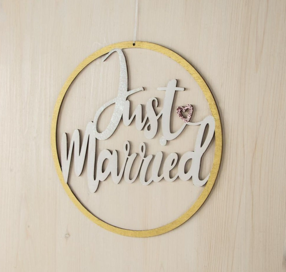 Rayher Holzkranz "Just Married" ø 30cm, FSC Mix Credit - mahina