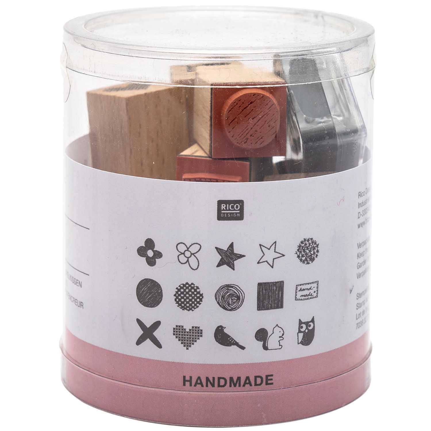 Paper Poetry Stempelset "Patchwork Family" 2x2cm, 15 Stück - mahina