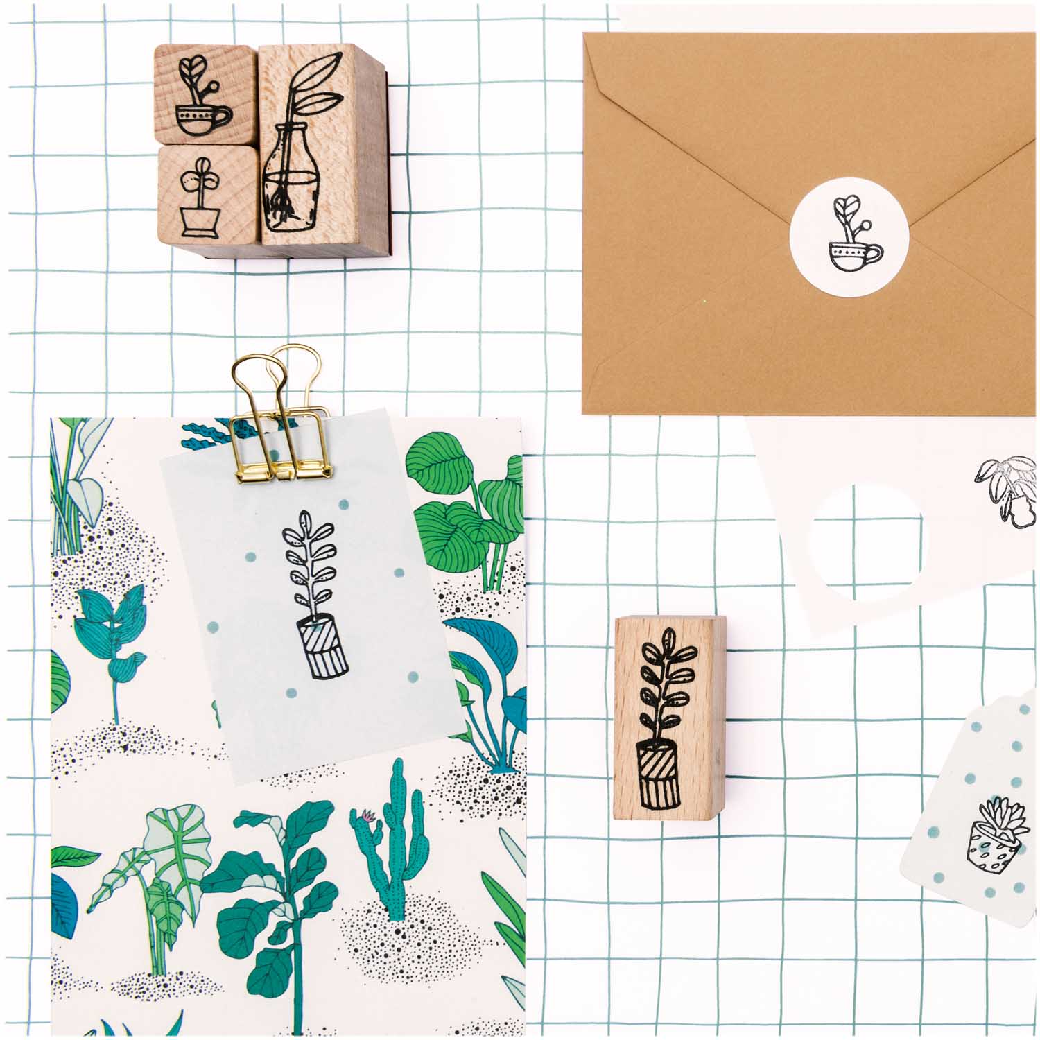 Paper Poetry Stempelset "Hygge Plants" 8teilig - mahina