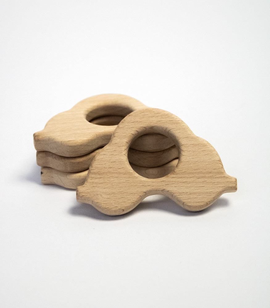 Beißring "Auto" aus Buchenholz - mahina