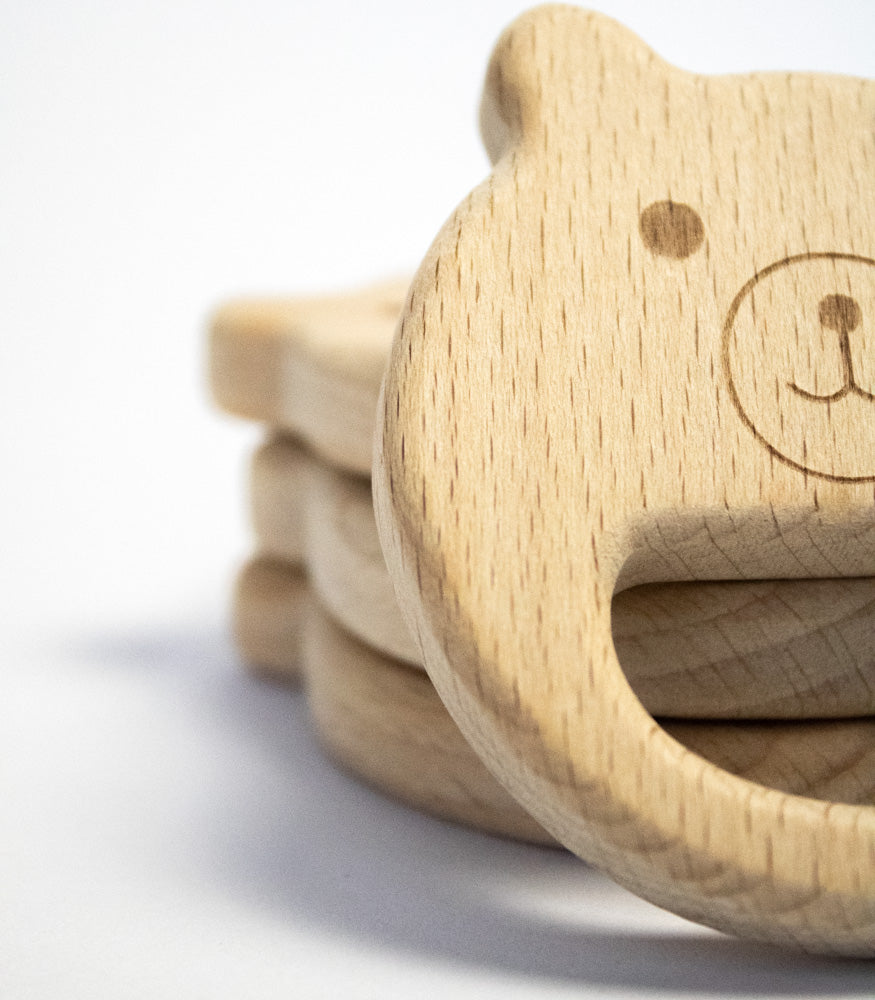 Beißring "Bärenkopf" aus Buchenholz - mahina