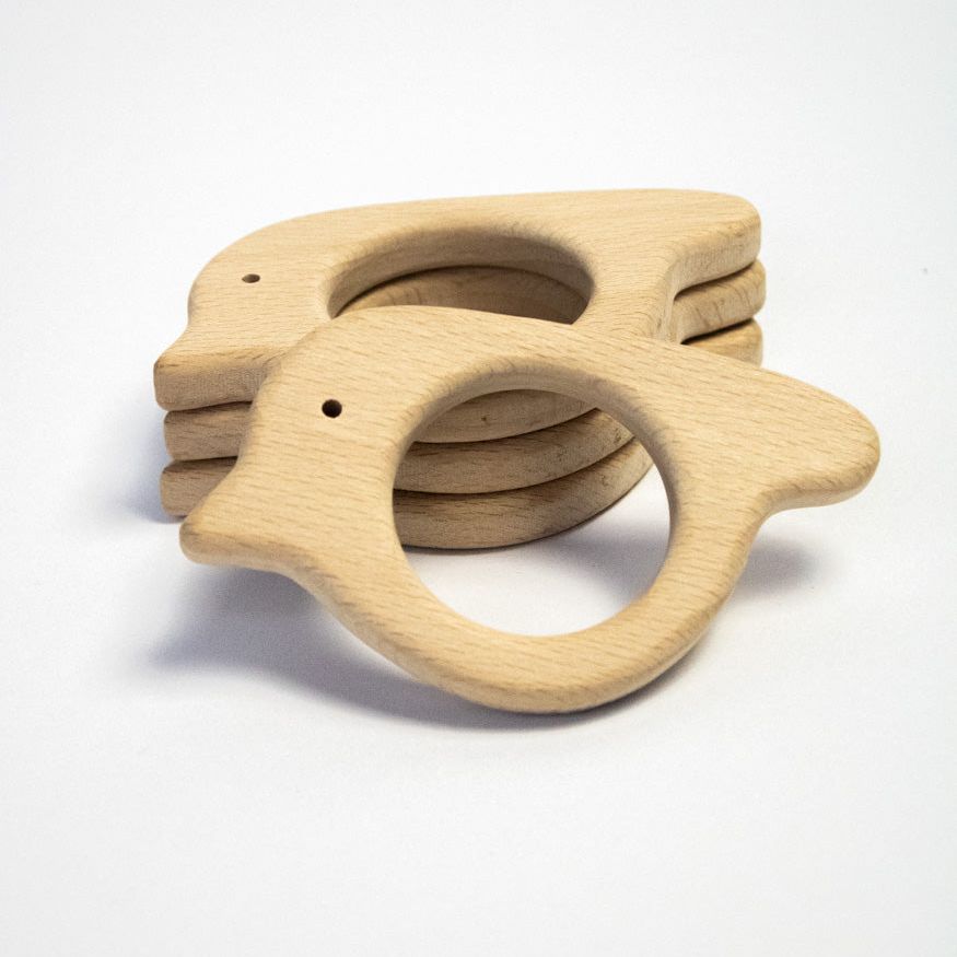 Beißring "Grosser Vogel" aus Buchenholz - mahina