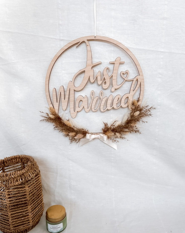 Rayher Holzkranz "Just Married" ø 30cm, FSC Mix Credit - mahina