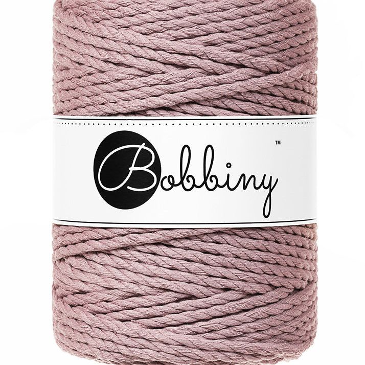 Bobbiny Makramee Garn 5mm 3ply Mauve 100m - Garne > Baumwollgarne > Bobbiny > 3ply > 5mm von mahina