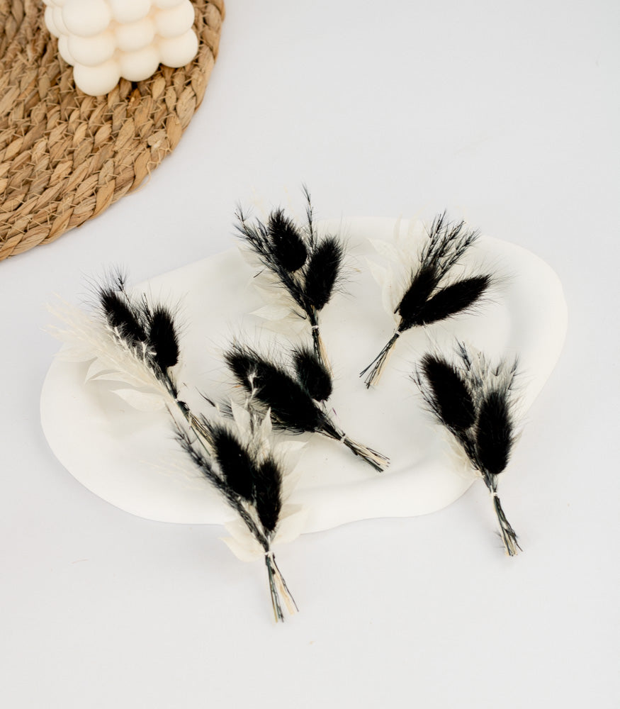 Mini Bouquet aus Trockenblumen "Black&White" - mahina