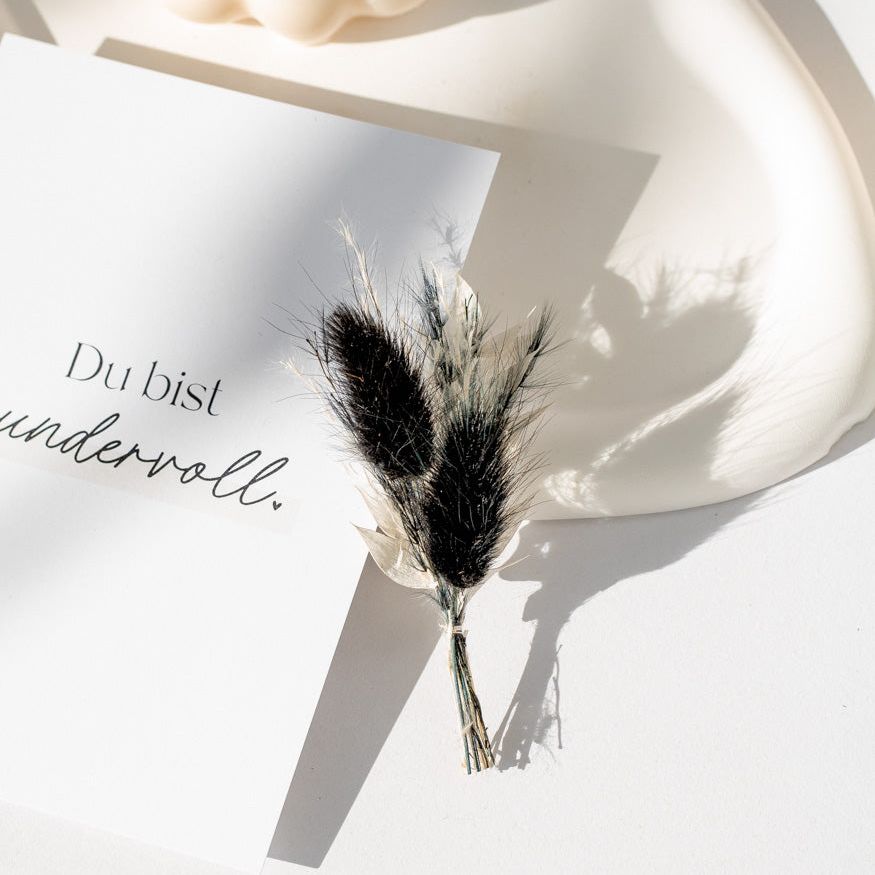 Mini Bouquet aus Trockenblumen "Black&White" - mahina
