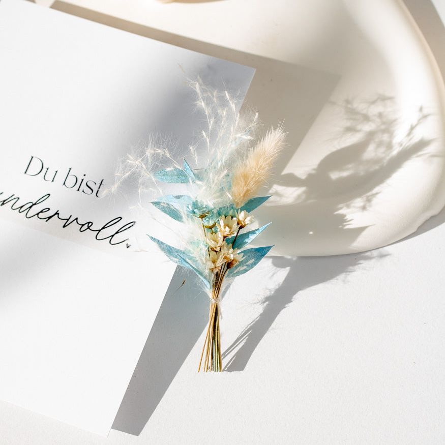 Mini Bouquet aus Trockenblumen "Sky Blue" - mahina