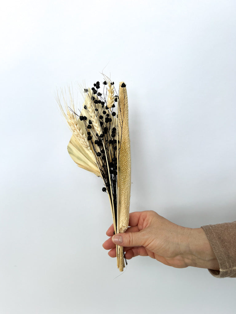 Mini Strauß "PALM LEAF" in schwarz/weiß - SALE - mahina