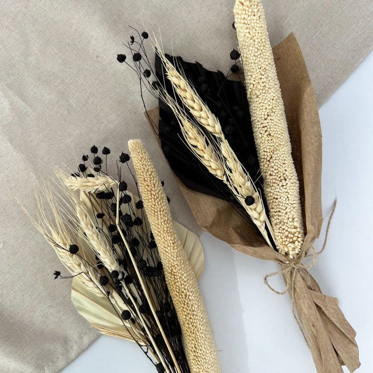 Mini Strauß "PALM LEAF" in schwarz/weiß - SALE - mahina