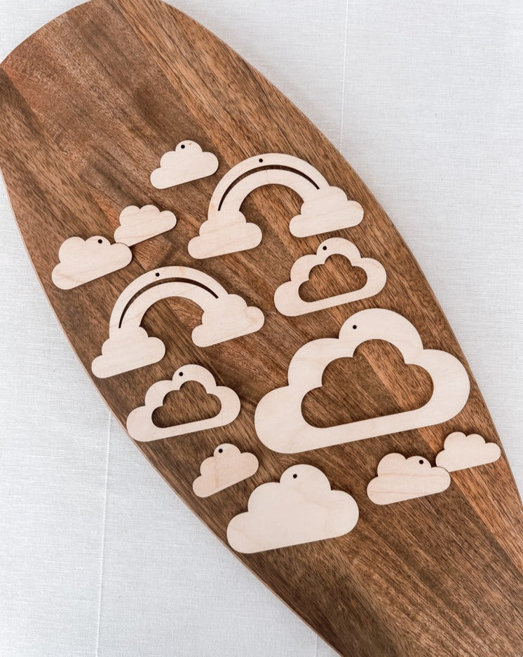 Rayher Anhänger für Mobile Wolke aus Holz, FSC Mix Credit - mahina