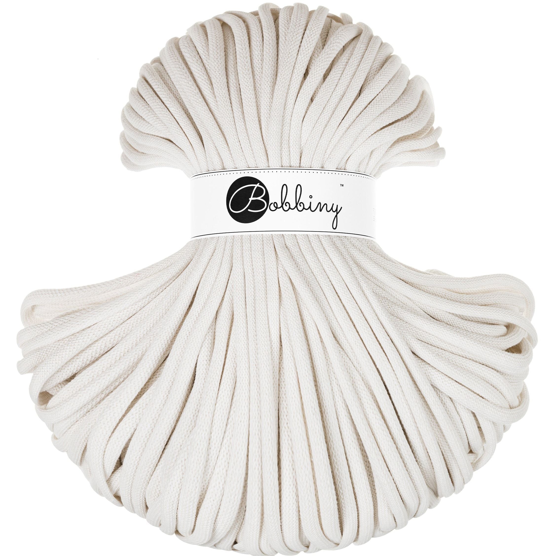 Bobbiny JUMBO Flechtkordel 9mm geflochten Off White 100m - Garne > Baumwollgarne > Bobbiny > Geflochten > 9mm von mahina