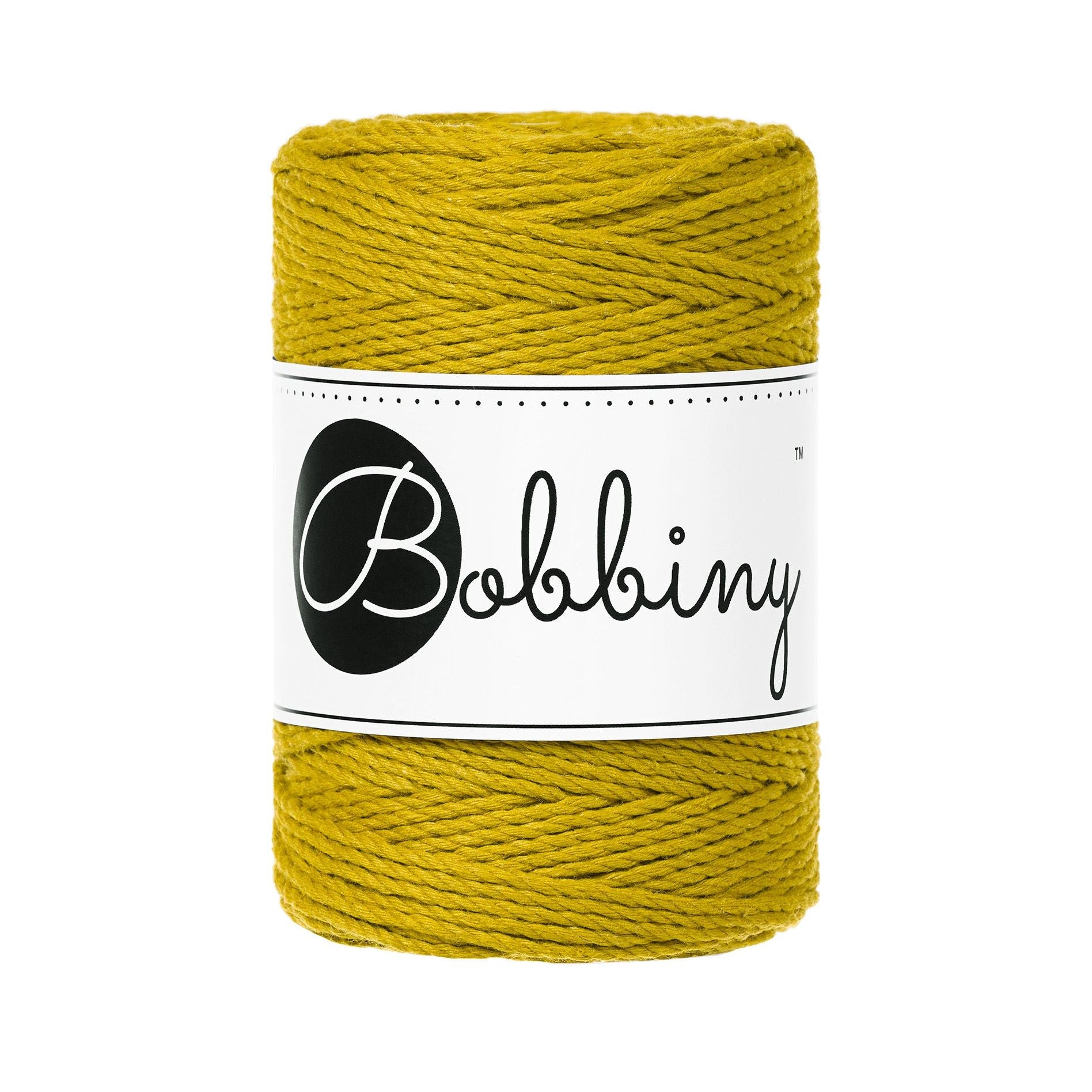 Bobbiny Makramee Garn 1,5mm 3ply Spicy Yellow 100m - mahina