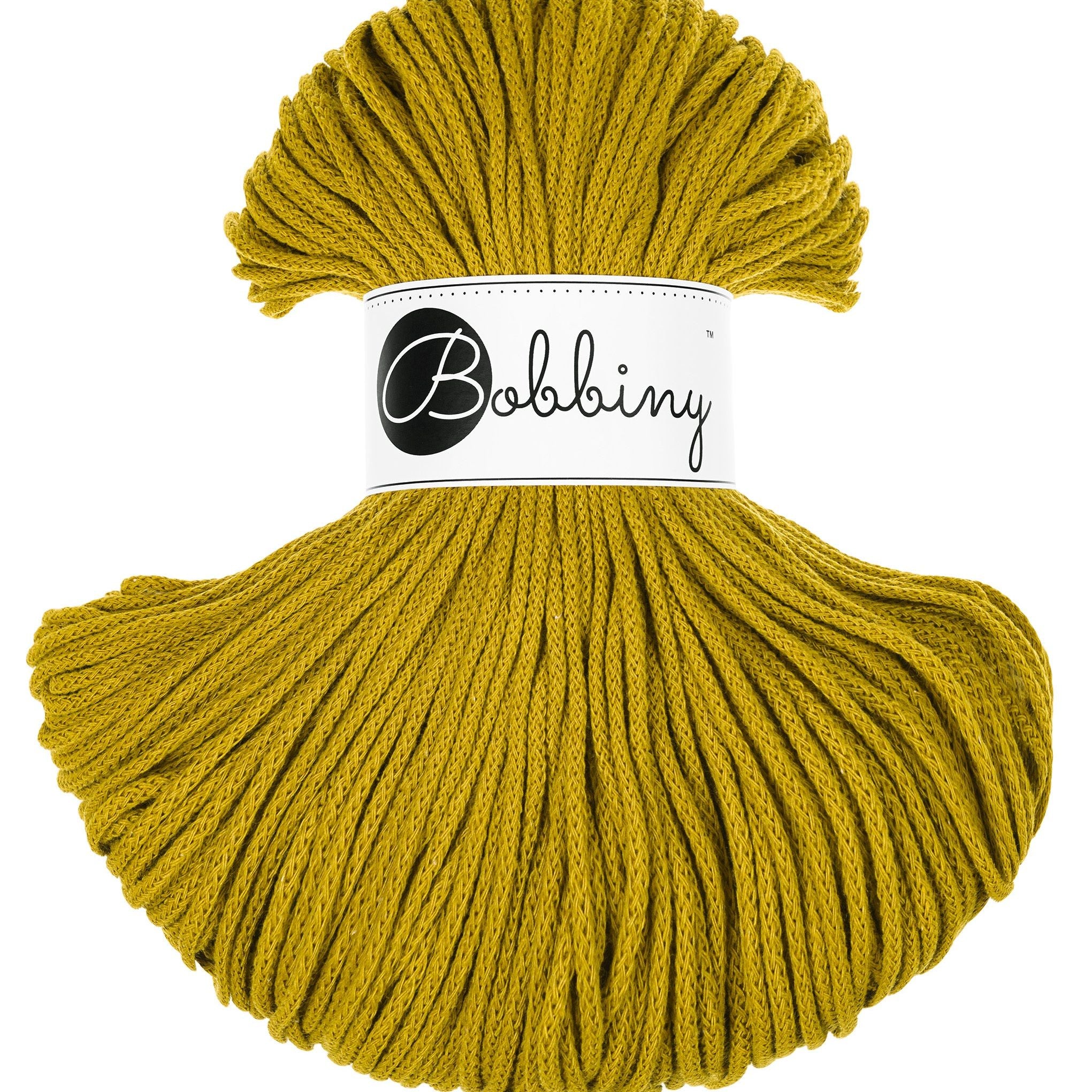 Bobbiny JUNIOR Flechtkordel 3mm geflochten Spicy Yellow 100m - Garne > Baumwollgarne > Bobbiny > Geflochten > 3mm von mahina