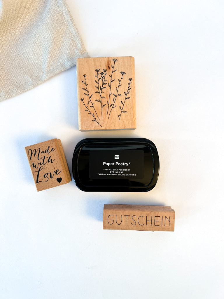 Paper Poetry Tusche Stempelkissen in schwarz, 10x6cm - mahina