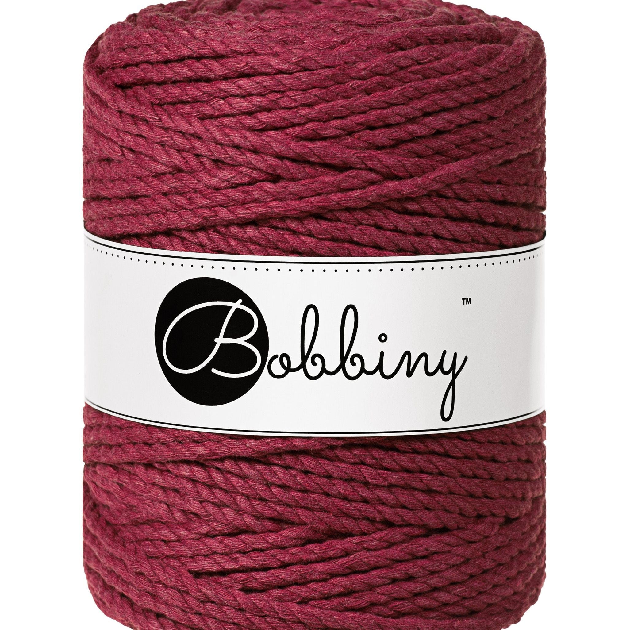 Bobbiny Makramee Garn 5mm 3ply Wine Red 100m - mahina