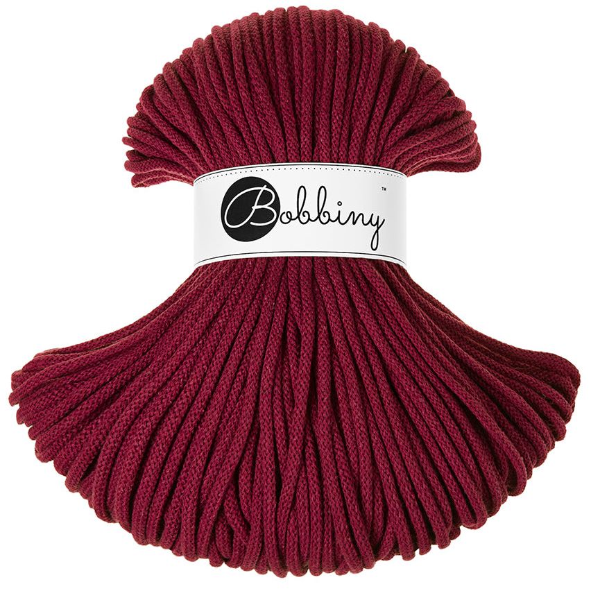 Bobbiny PREMIUM Flechtkordel 5mm geflochten Wine Red 100m - Garne > Baumwollgarne > Bobbiny > Geflochten > 5mm von mahina