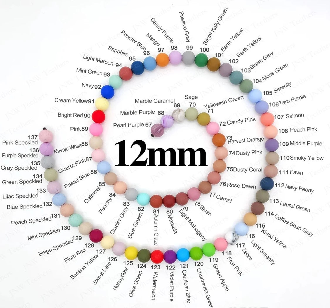 Runde Silikonperle 12mm Farbe 67 - 137 - Bastelbedarf -> Silikon -> Silikonperlen -> Rund von mahina