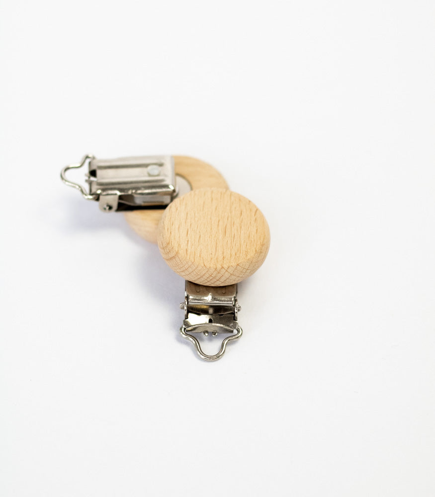Schnullerclip "Rund ohne Löcher" aus Buchenholz - Bastelbedarf -> Holz > Schnullerclips von mahina