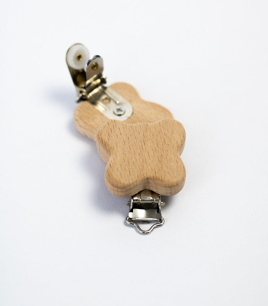 Schnullerclip "Schmetterling" aus Buchenholz - Bastelbedarf -> Holz > Schnullerclips von mahina