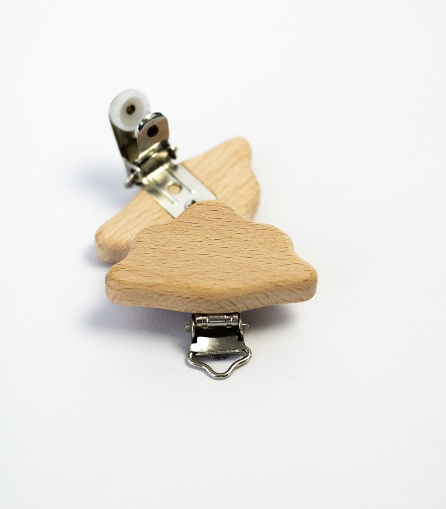Schnullerclip "Wolke" aus Buchenholz - Bastelbedarf -> Holz > Schnullerclips von mahina