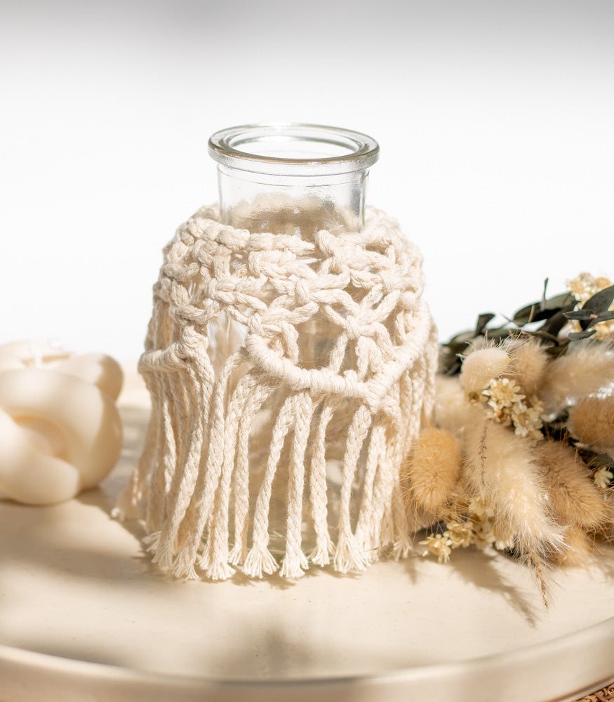 Handgemachte Makramee Vase/Windlicht in klein - Interior > Dekoration > Makramee von mahina