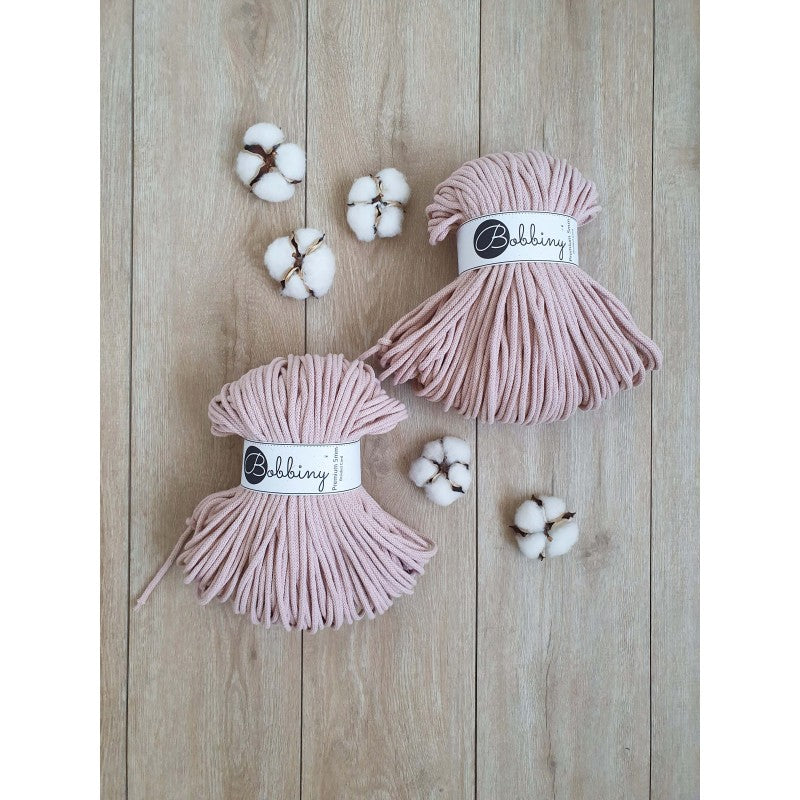 Bobbiny PREMIUM Flechtkordel 5mm geflochten Pastel Pink 100m - Garne > Baumwollgarne > Bobbiny > Geflochten > 5mm von mahina