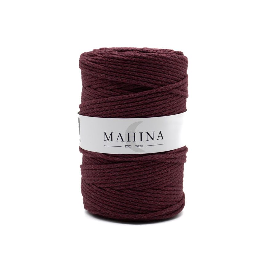 MAHINA Garn 4mm geflochten Blackberry 200m - Garne > Baumwollgarne > Pferdeseile > Geflochten > 4mm > 200m von mahina