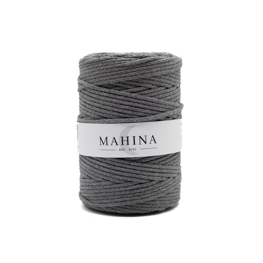 MAHINA Garn 4mm geflochten Mittelgrau 200m - Garne > Baumwollgarne > Pferdeseile > Geflochten > 4mm > 200m von mahina