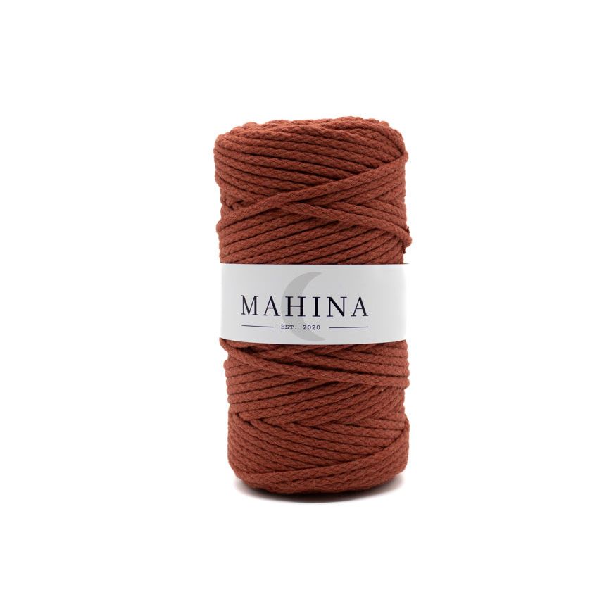MAHINA Garn 4mm geflochten Rostrot 100m - Garne > Baumwollgarne > Pferdeseile > Geflochten > 4mm > 100m von mahina