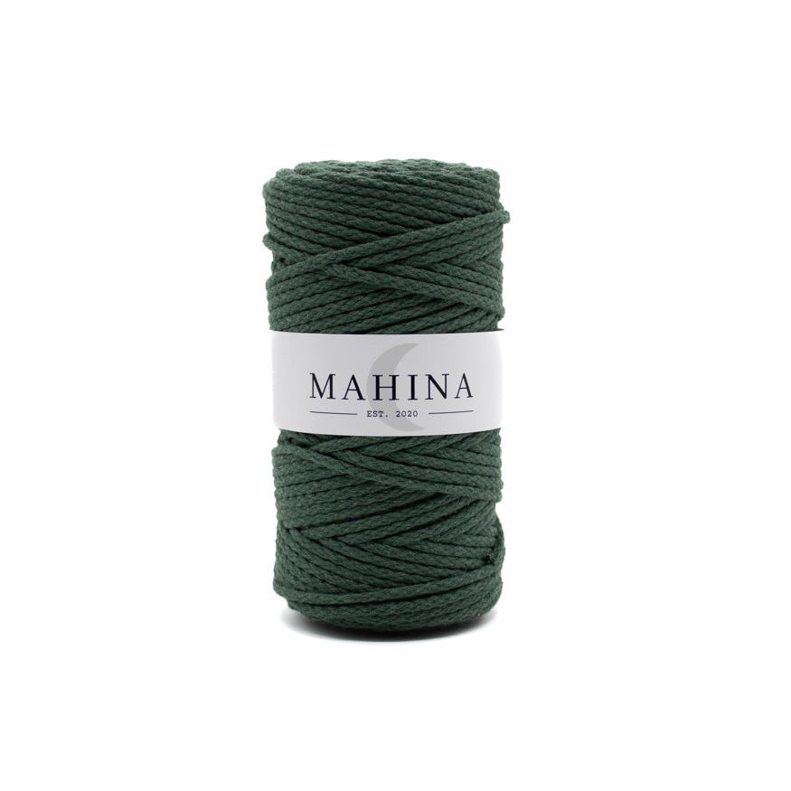 MAHINA Garn 4mm geflochten Tannengrün 100m - Garne > Baumwollgarne > Pferdeseile > Geflochten > 4mm > 100m von mahina