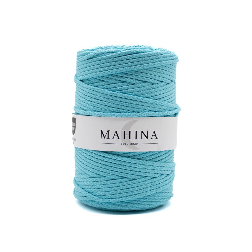 MAHINA Garn 4mm geflochten Türkis 200m - Garne > Baumwollgarne > Pferdeseile > Geflochten > 4mm > 200m von mahina