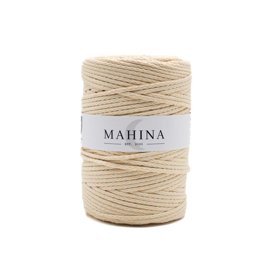 MAHINA Garn 4mm geflochten Vanille 200m - Garne > Baumwollgarne > Pferdeseile > Geflochten > 4mm > 200m von mahina