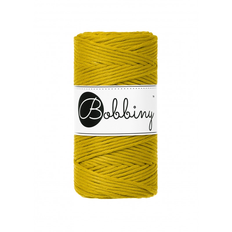Bobbiny Makramee Garn 3mm gezwirnt Spicy Yellow 100m - mahina