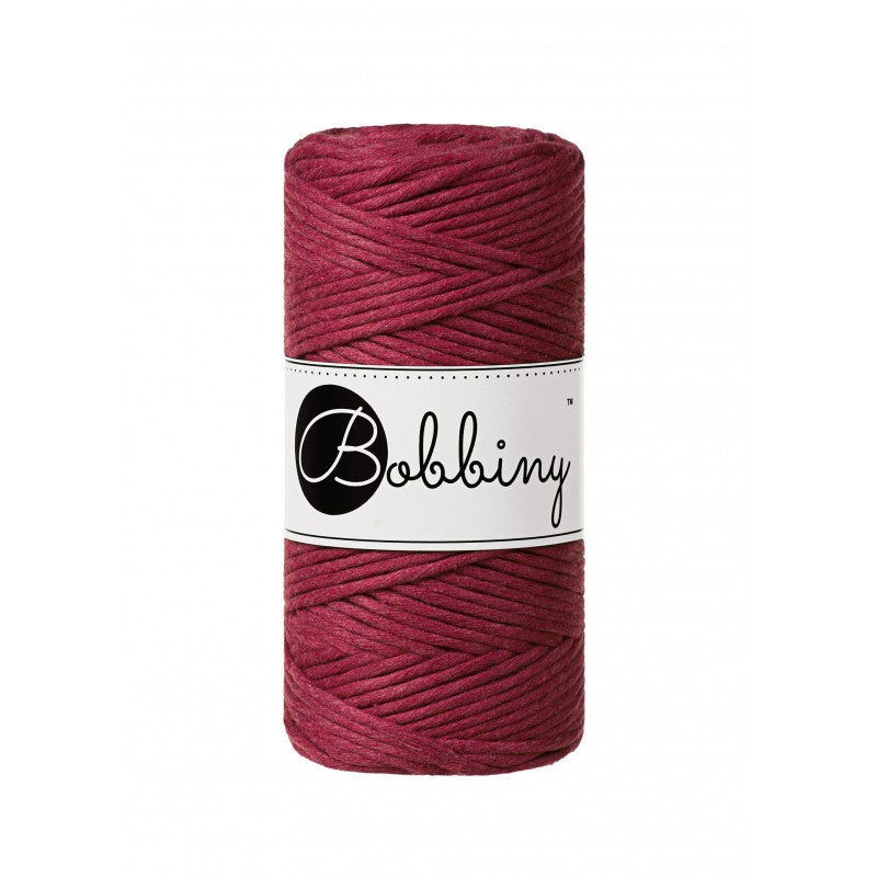 Bobbiny Makramee Garn 3mm gezwirnt Wine Red 100m - mahina