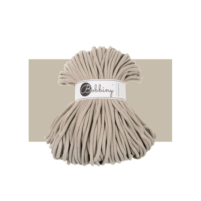 Bobbiny JUMBO SOFT Flechtkordel 8mm geflochten Beige 100m - Garne > Baumwollgarne > Bobbiny > Geflochten > 9mm von mahina